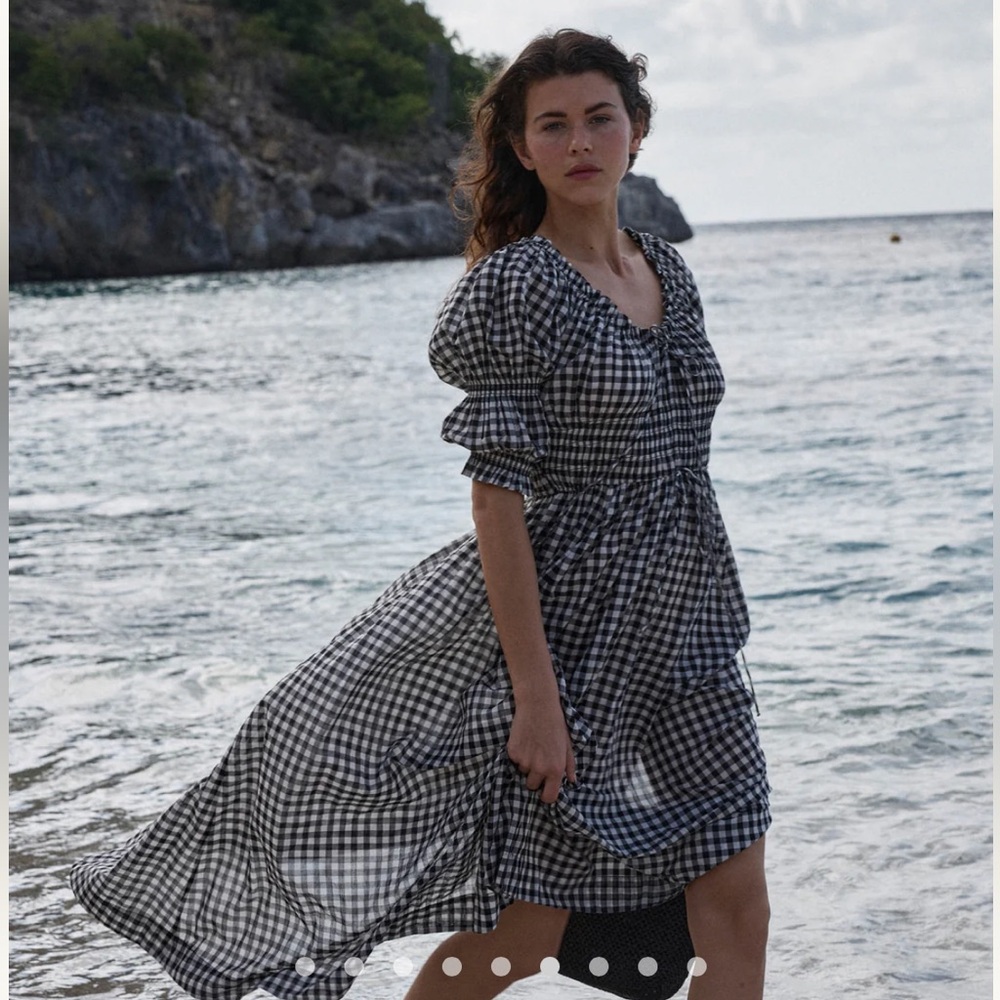 NWT Doen Ischia Noir Greta Gingham M